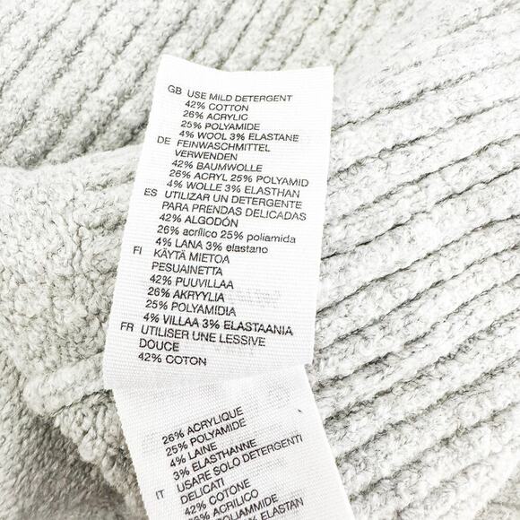 & Other Stories Paris Atelier Cotton-Wool Long Sleeve Crop Mock Sweater Size S - Picture 3 of 5